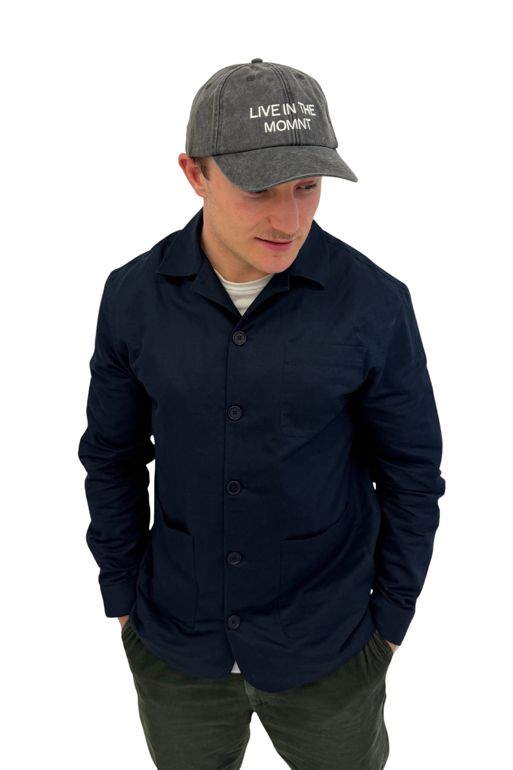 Vintage Black Baseball Cap | LIVE IN THE MOMNT