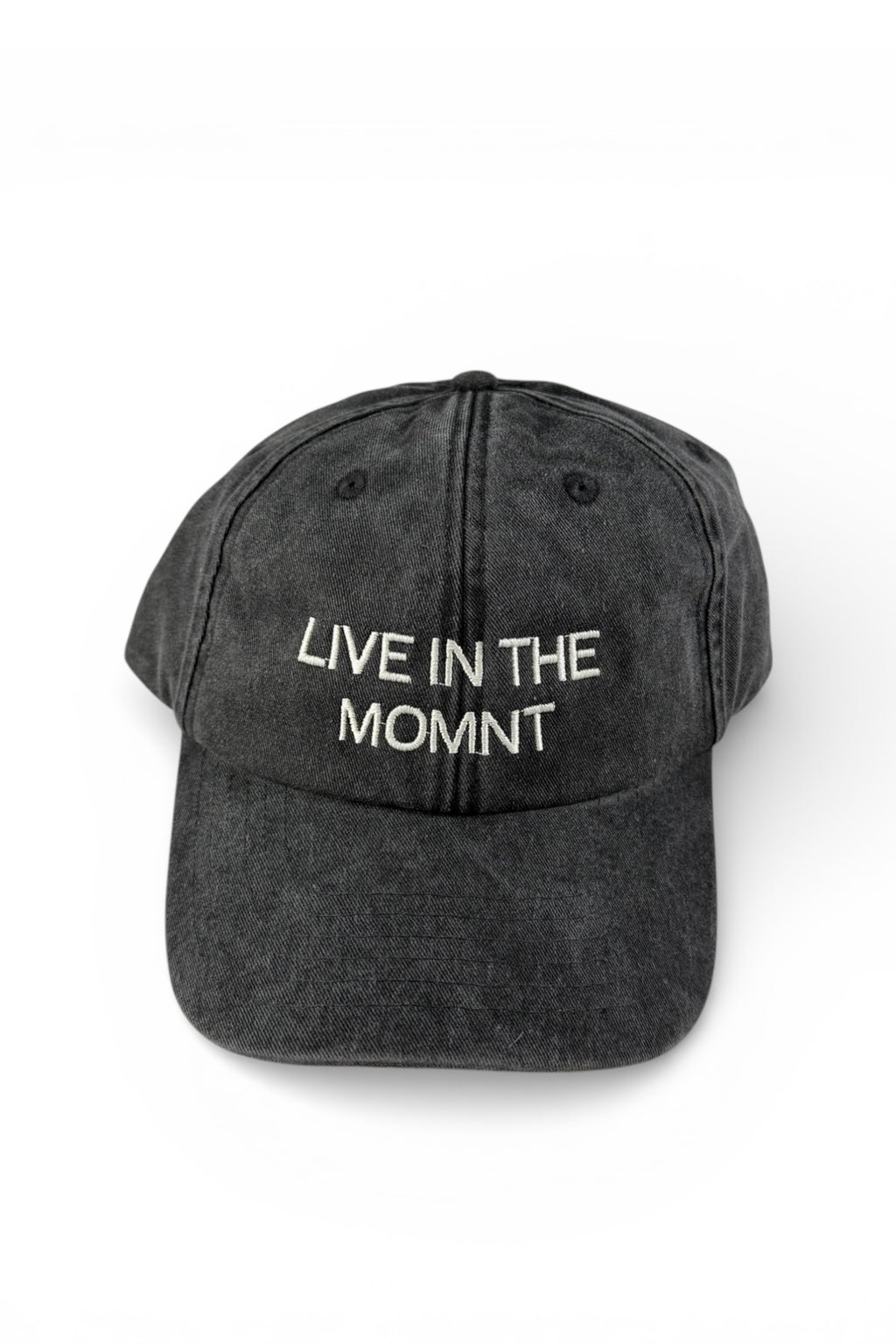 Vintage Black Baseball Cap | LIVE IN THE MOMNT