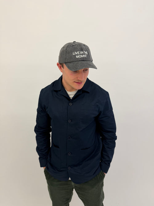 MOMNT Vintage Black Baseball Cap "LIVE IN THE MOMNT"